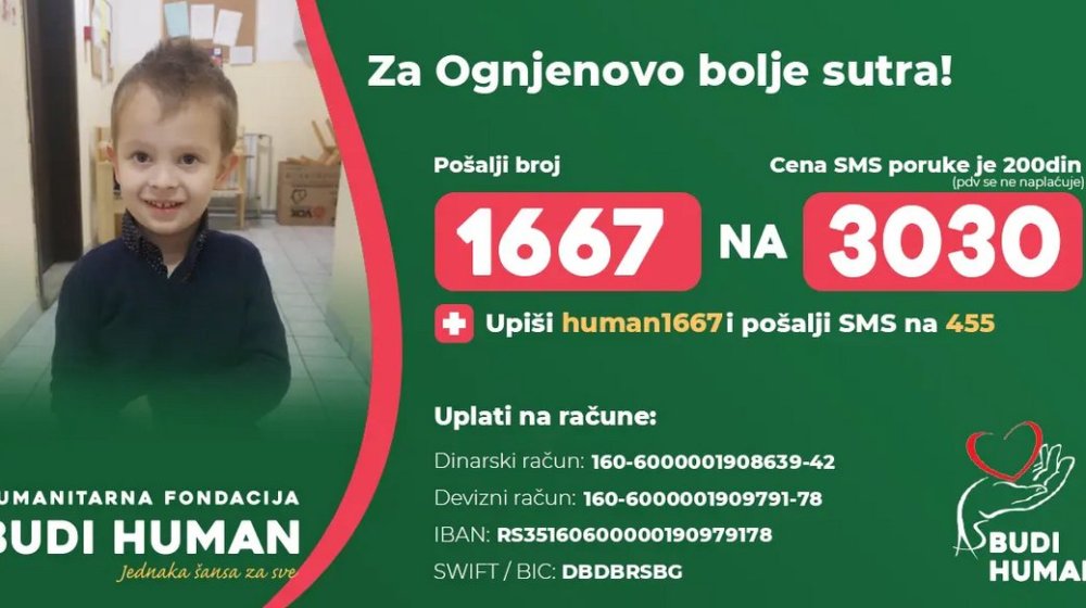 Pomozimo Ognjenu: Budi human prikuplja novac za lečenje dečaka 7