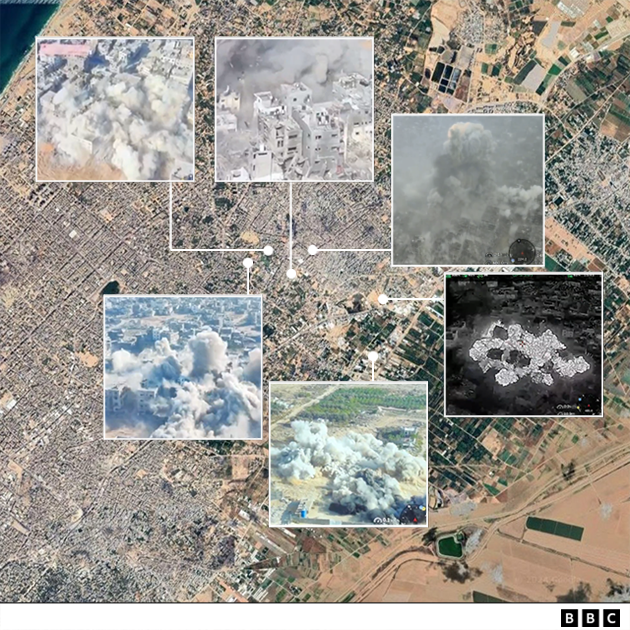 Mapa satelitski snimak geolokacije eksplozije u oblastima na novom koridoru