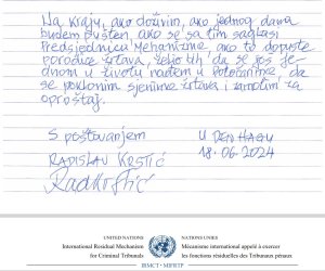 Pismo prenosimo u celosti: Šta je ratni zločinac Radislav Krstić napisao u pismu sudu UN u kojem traži prevremeno puštanje na slobodu? 2