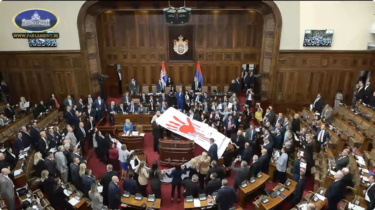 Si filloi lufta e përgjithshme në Kuvendin e Serbisë? (FOTO, VIDEO) 18