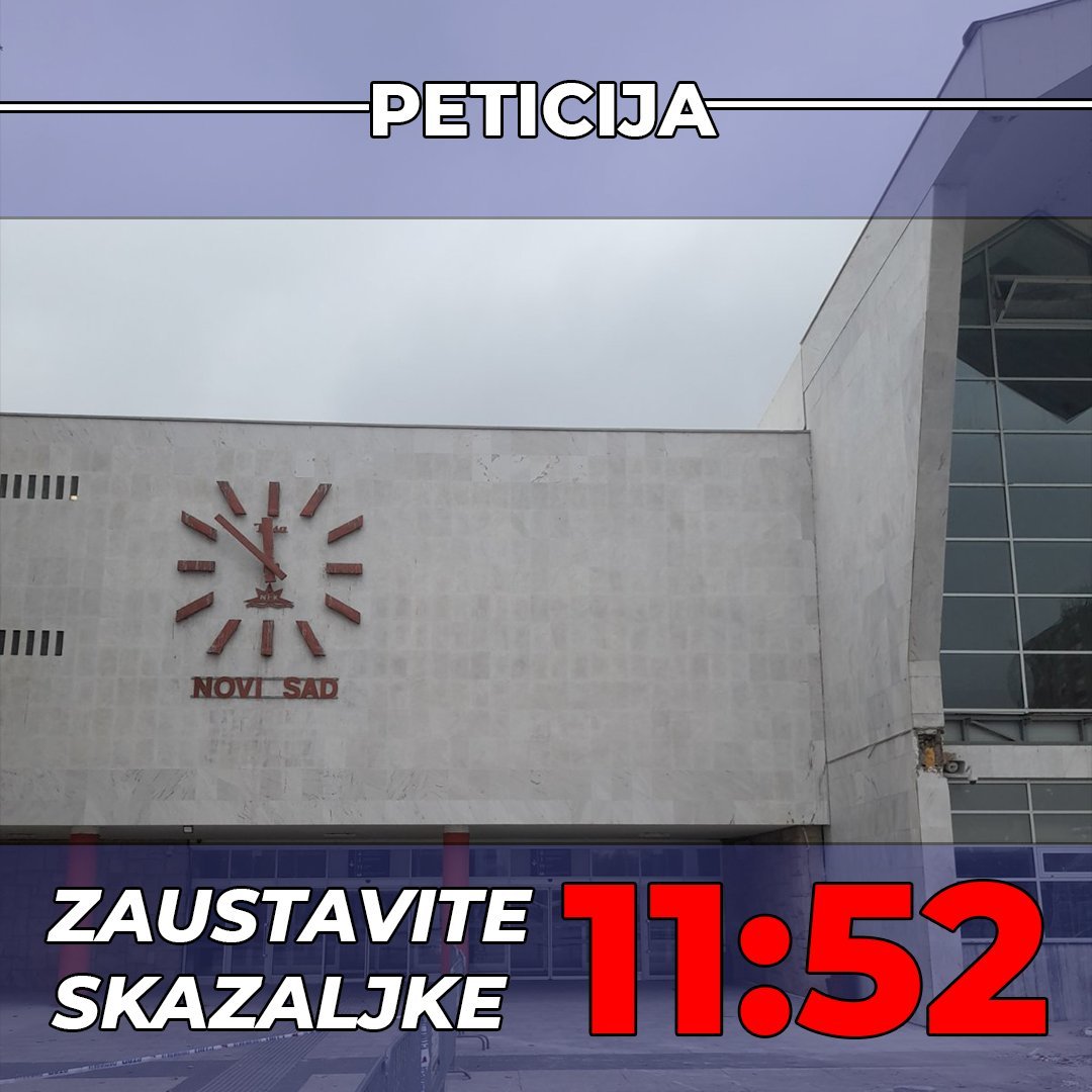 Pokrenuta peticija da se sat na Železničkoj stanici u Novom Sadu zauvek zaustavi na 11:52 2