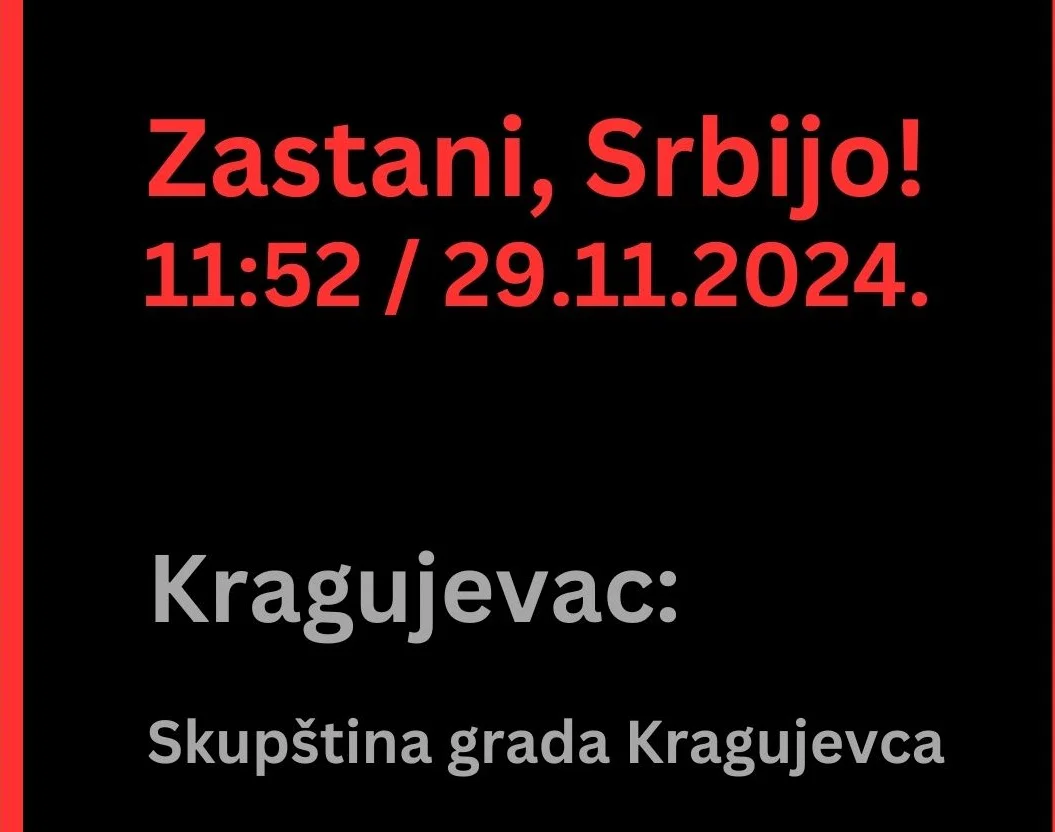 Akcija „Zastani Srbijo” u petak u Kragujevcu ponovo ispred Skupštine grada: Opozicioni odbornici stajaće 15 minuta na sednici skupštine 2