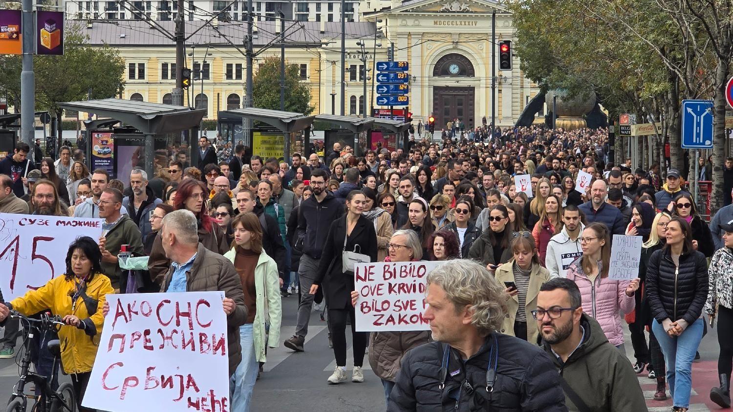 tragedija u Novom Sadu, protest u Beogradu