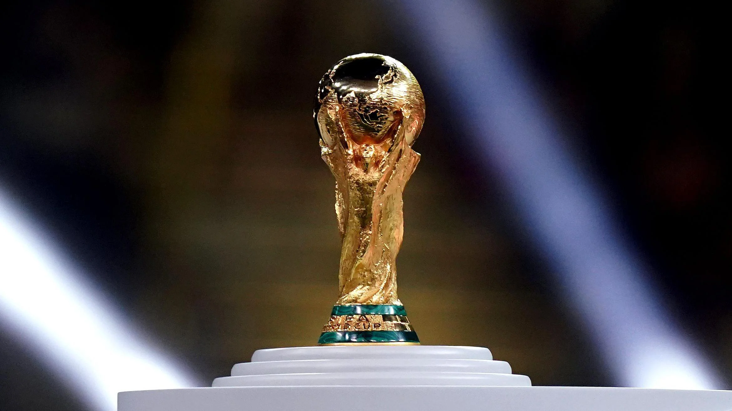 A picture of the Fifa World Cup trophy